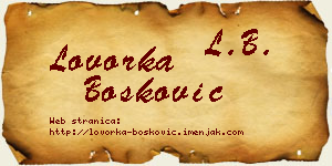 Lovorka Bošković vizit kartica